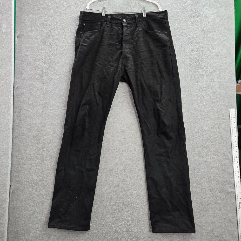 Levi's 501 Men Jeans‎ 38x34 Black Button Fly Straight Original High Rise Pockets